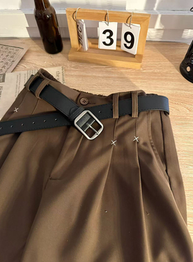 NAGAWL美式复古潮牌百搭休闲腰带裤带cleanfit简约皮带男女同款