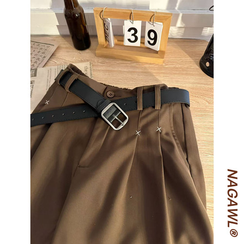 NAGAWL美式复古潮牌百搭休闲腰带裤带cleanfit简约皮带男女同款