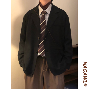 开衫 复古潮牌高街痞帅宽松休闲百搭西装 西服外套男 美式 NAGAWL秋季