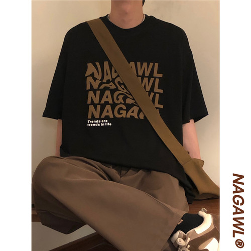 nagawl短袖T恤美式复古男女同款