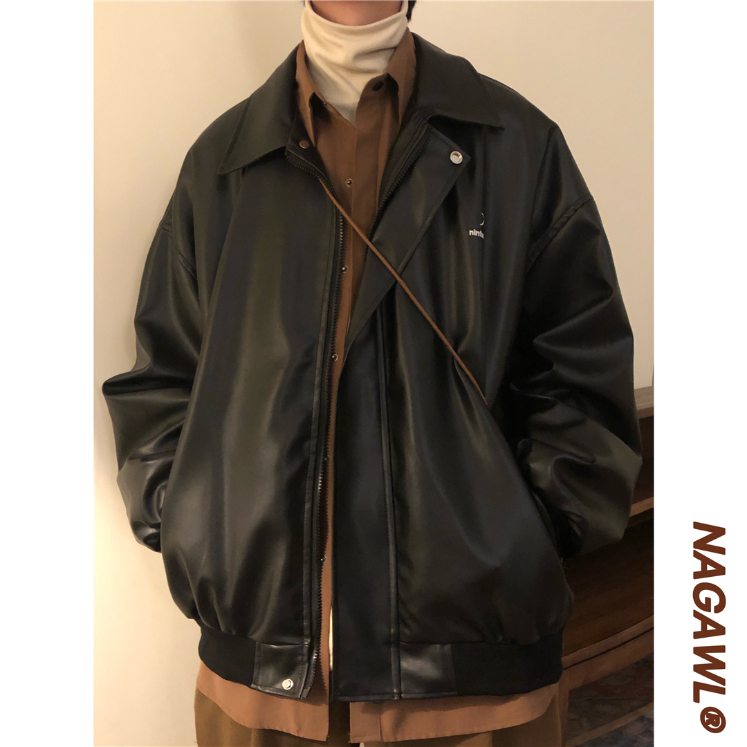 美式皮外套nagawl春季宽松