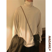 NAGAWL秋冬宽松德绒长袖 T恤打底男女休闲百搭堆堆领高领叠穿卫衣