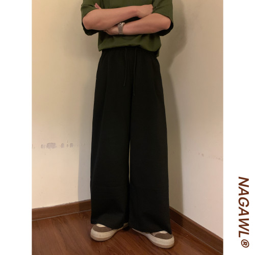 NAGAWL2026日系复古cityboy抽绳卫裤宽松直筒百搭垂感阔腿休闲裤