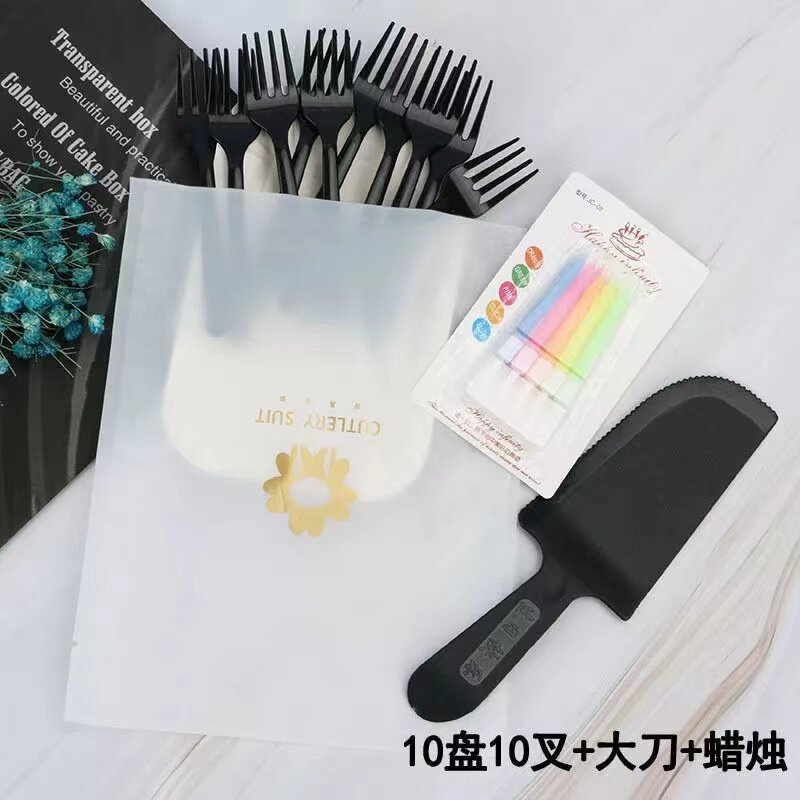 包邮100套盘子叉子蛋糕刀叉套装