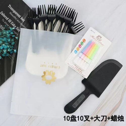 包邮100套盘子叉子蛋糕刀叉套装