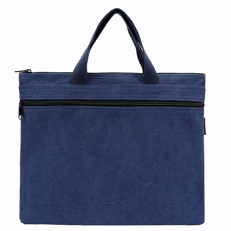 木子锦囊2022新款公文包logo团体定制商务帆布包容量手提会议布包