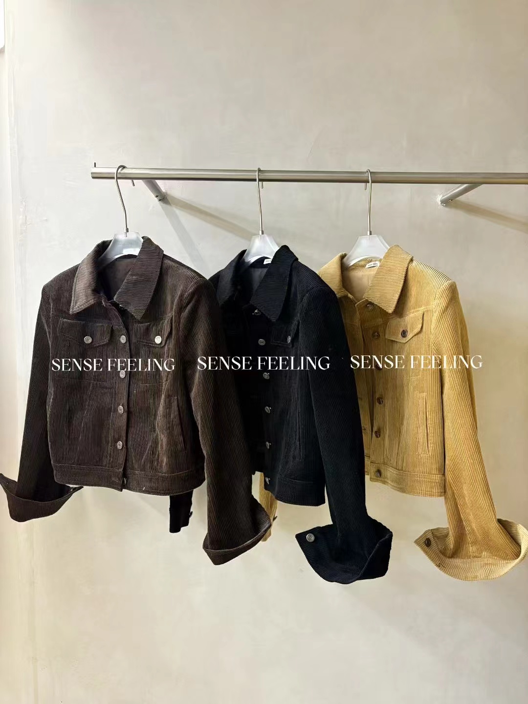 SENSE FEELING老钱风灯芯绒夹克外套