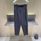 6017 裤 WUZHI 高腰白色边条西装