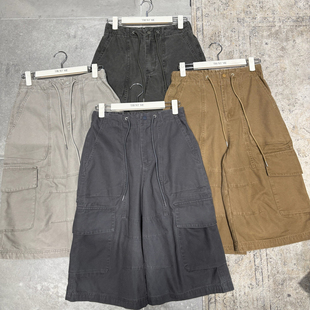 休闲裤 高腰口袋洗水褶皱帅气工装 七分裤 7145 裤 TRUST