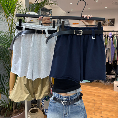 纯色宽松阔腿卫裤百搭五分裤中裤