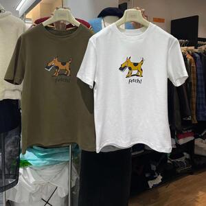 TRUST ME 圆领字母卡通图案厚款宽松短袖T恤上衣31411