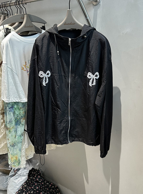 DUODUO 连帽领蝴蝶结风衣外套防晒衣172-1