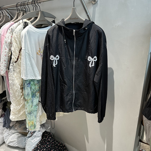 DUODUO 连帽领蝴蝶结风衣外套防晒衣172