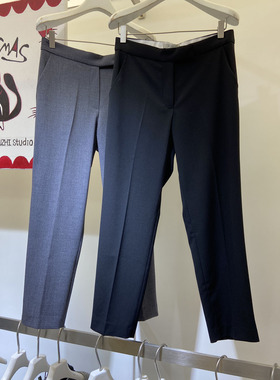 WUZHI 2021秋季新款高腰直筒小西裤女休闲裤显瘦烟管九分裤76018