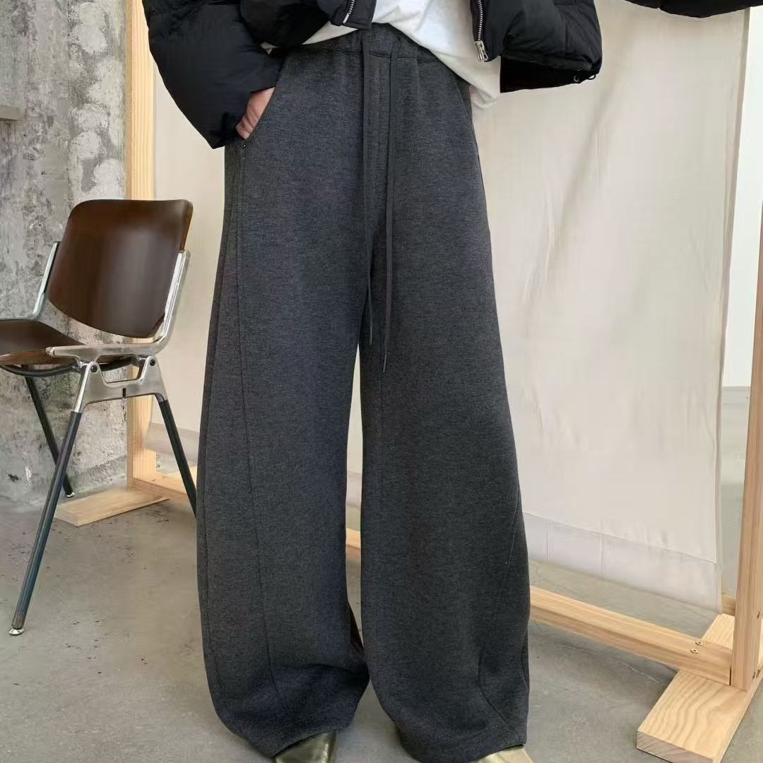 SIM抽绳松紧腰纯色休闲裤