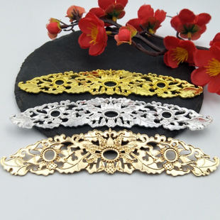 36*166 点翠配件合金保色复古发冠 烧蓝可点翠花片 古风头饰发冠