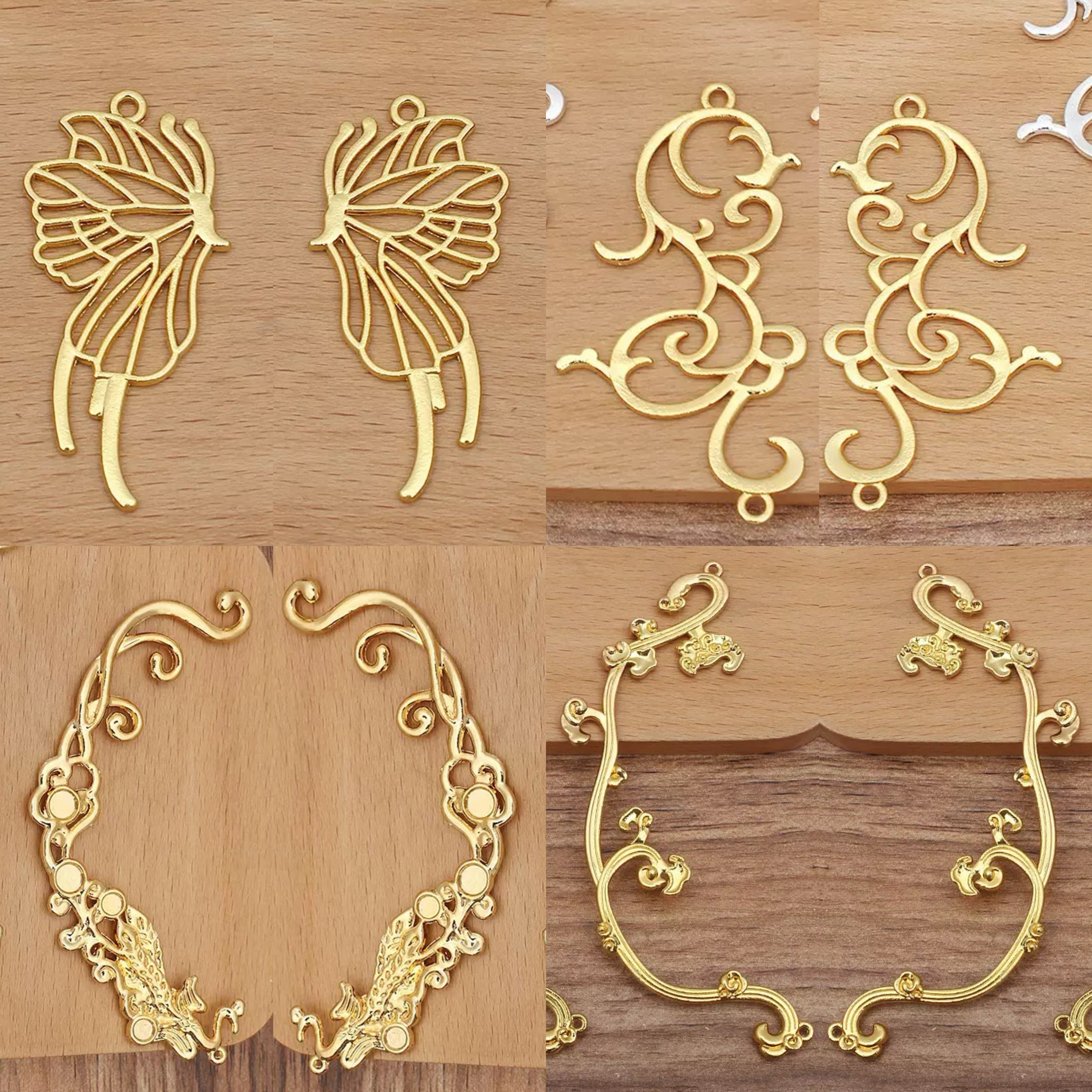 合金双龙锁云纹凤凰吊坠古风diy手工自制发冠璎珞项圈头饰品材料