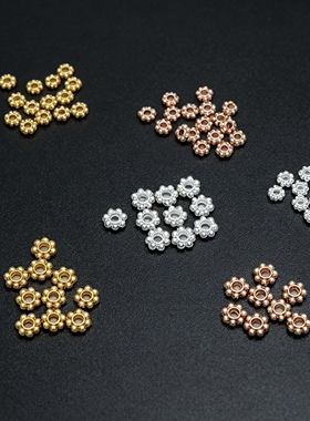 30个色包金雪花梅花花托串珠隔片diy手工材料手链项链耳饰品配件