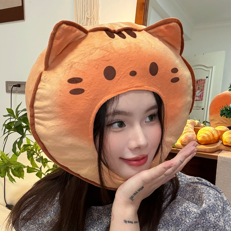 可爱搞怪饼干小猫咪头套宠物帽子