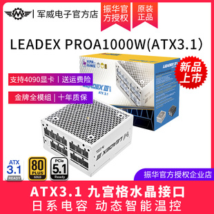 振华LEADEX 机主机机箱电源金牌全模atx3.1白色 PROA1000W电脑台式