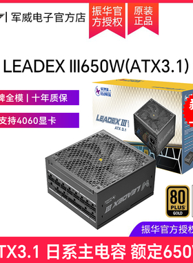 振华LEADEX III650W电源电脑台式机主机机箱ATX3.1电源金牌全模黑