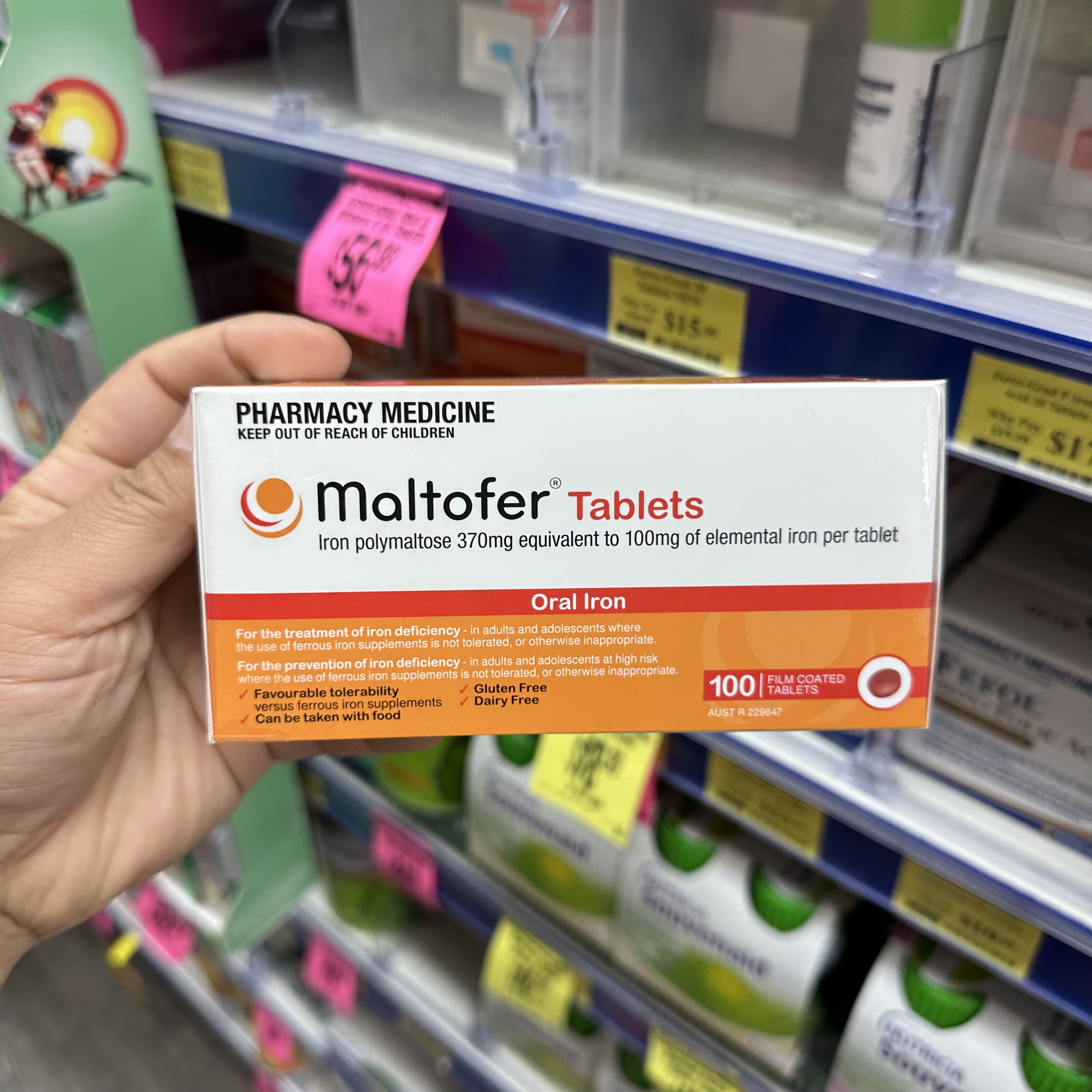 澳洲直邮Maltofer oral lron麦芽糖铁补铁片成人孕妇补气血100粒