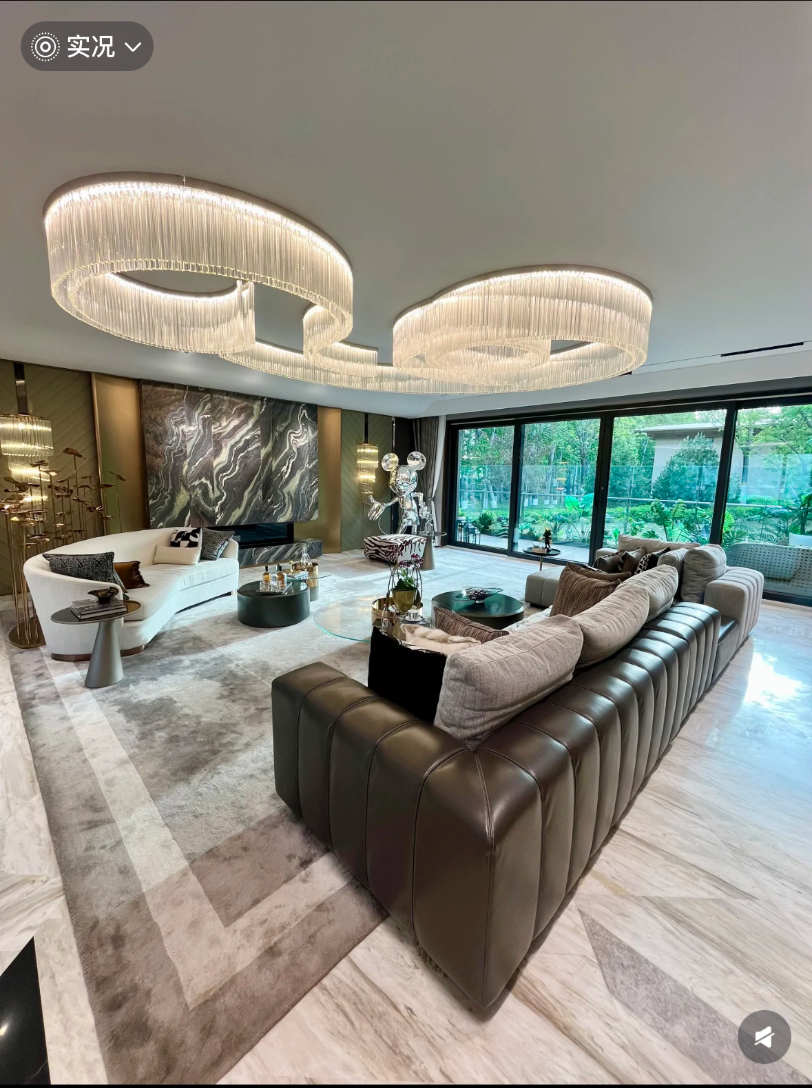 别墅客厅大吊灯复式楼水晶长吊灯loft酒店大堂挑空圆形灯