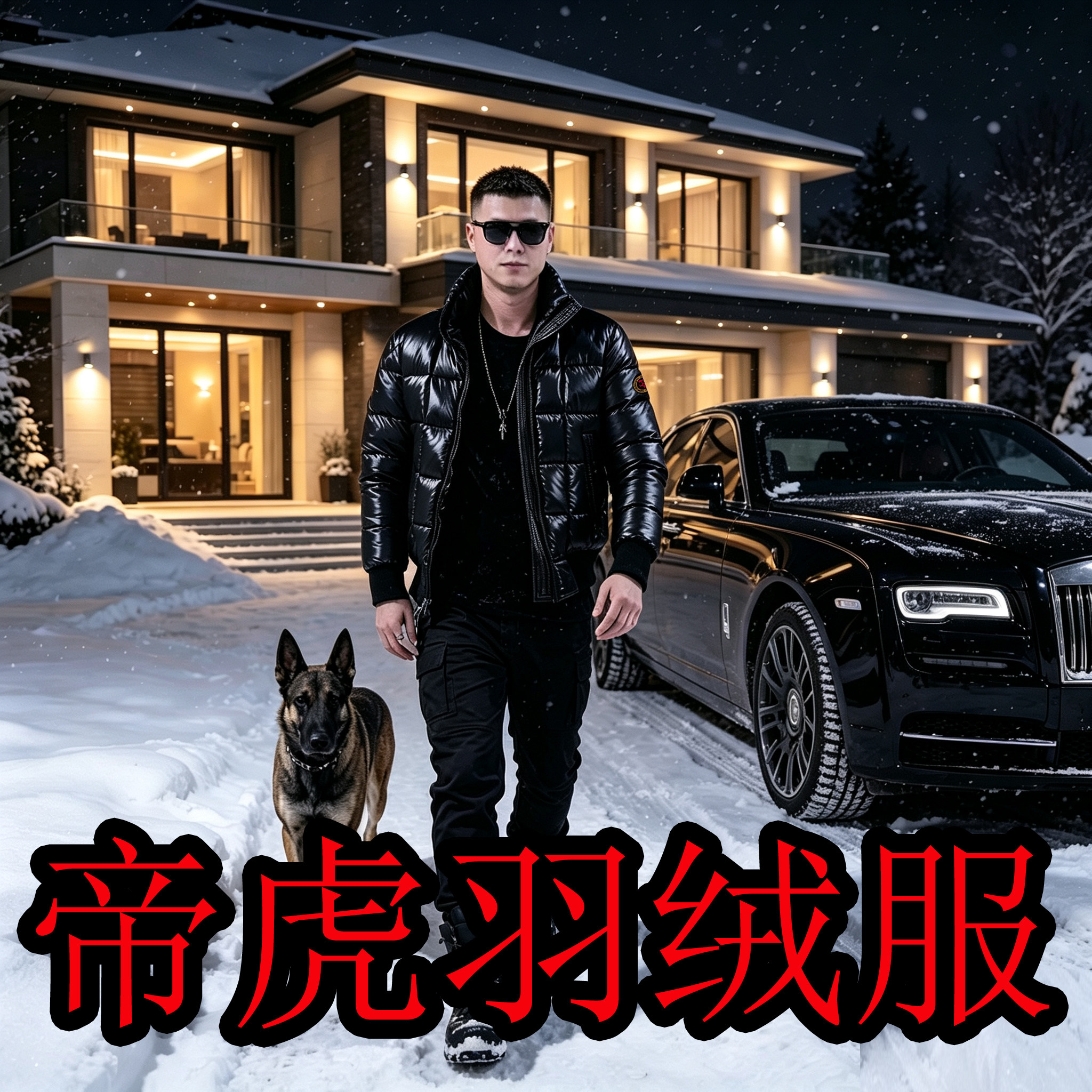 帝虎鹅绒羽绒服男魔鬼兄弟大牌