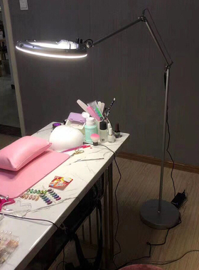 led美睫美容美甲修眉修脚甲美发护眼纹绣冷光长臂折叠纹身落地灯