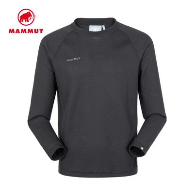 MAMMUT猛犸象Fleeced男士户外运动徒步华夫格舒适套头中层长袖衫