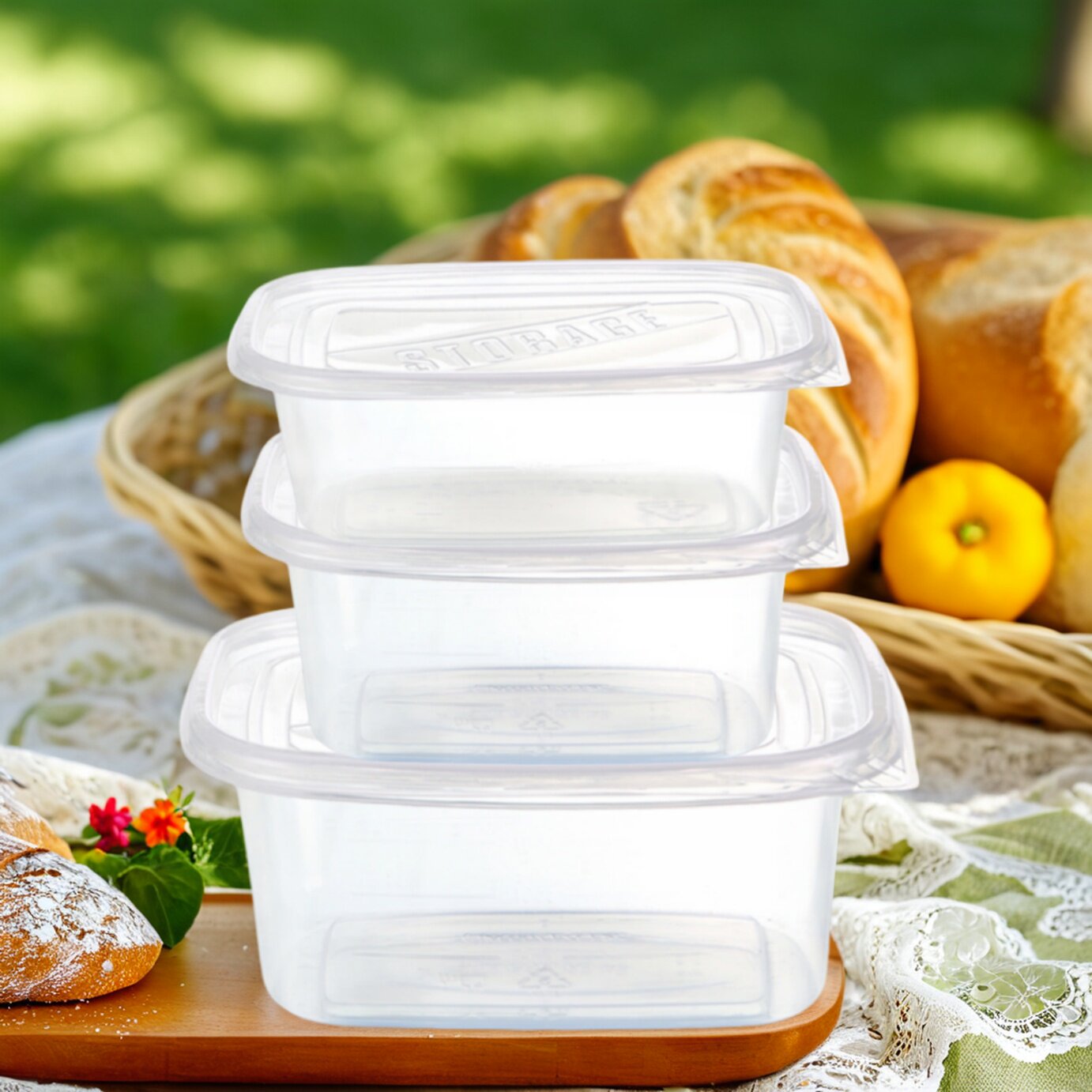 一次性长方形透明可微波加热餐盒