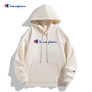 冠军涂鸦秋冬季长袖连帽卫衣男女款潮牌运动休闲宽松简约纯色外套