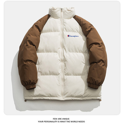 冠军涂鸦潮牌爆款撞色加厚棉衣