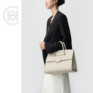 山水集公文包包女新款通勤包原创小众托特包真皮女包大容量手提包