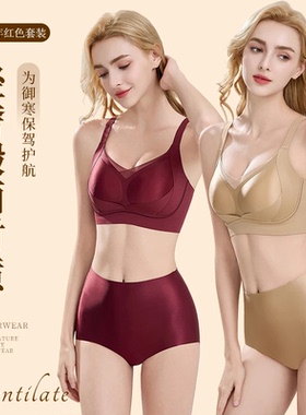 【红色套装】调整型聚拢内衣轻奢本命年新年上薄下厚女士文胸K215