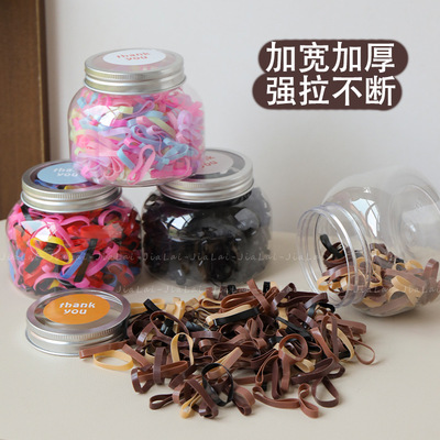 加厚加宽罐装发绳一次性橡皮筋不