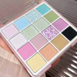 多巴胺油画少女16色眼影盘珠哑光温柔纯欲腮红综合盘粉雾眼影修容