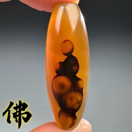 象形玛瑙图案奇石天珠挂坠吊坠勒子珠子佛像图腾原石打磨的 031