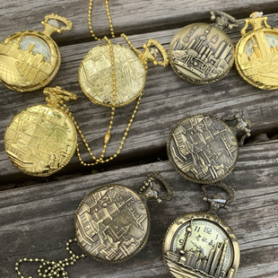 上海老式怀表复古翻盖项链款东方明珠外滩豫园景点创意旅游纪念品