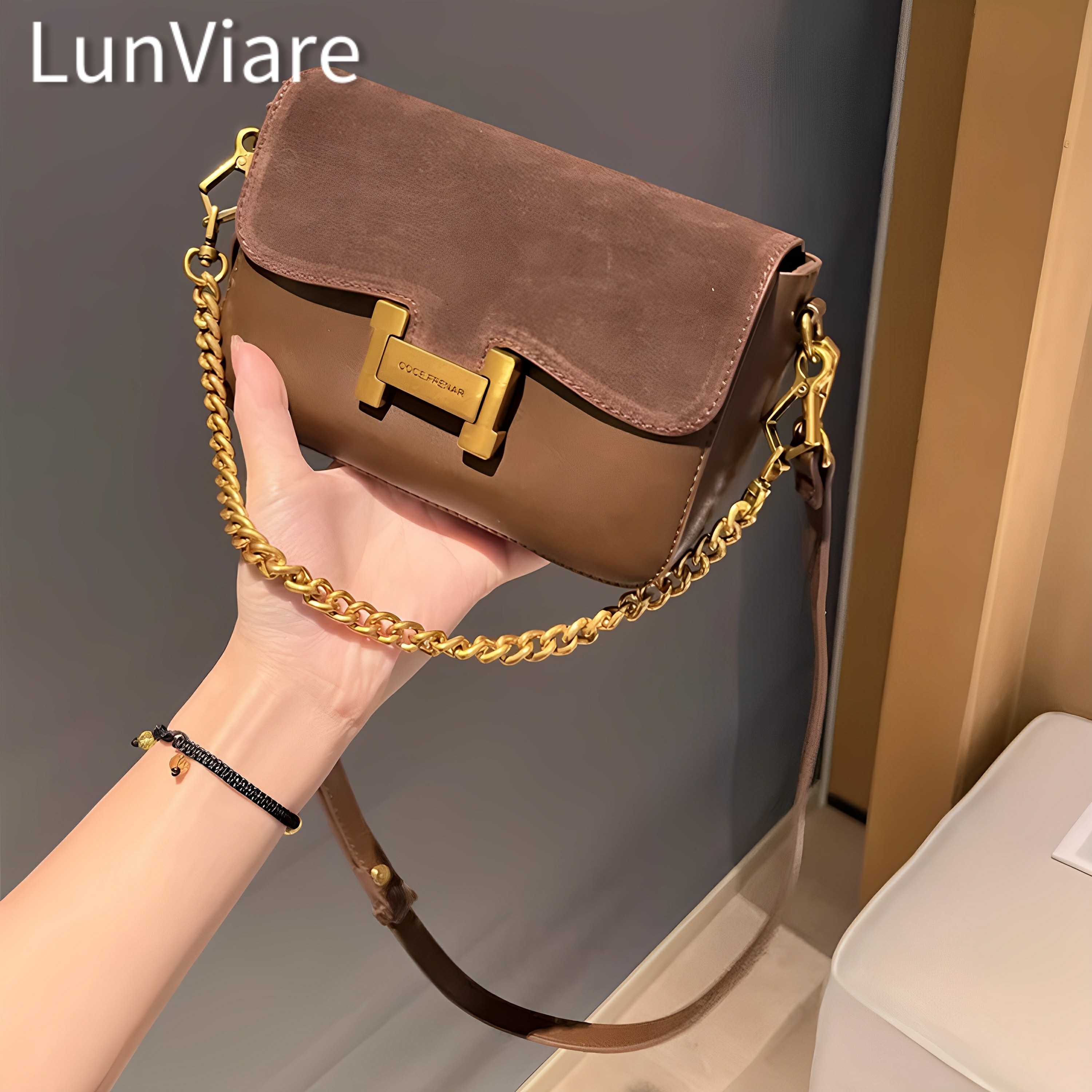 法国轻奢链条腋下包斜挎小方包