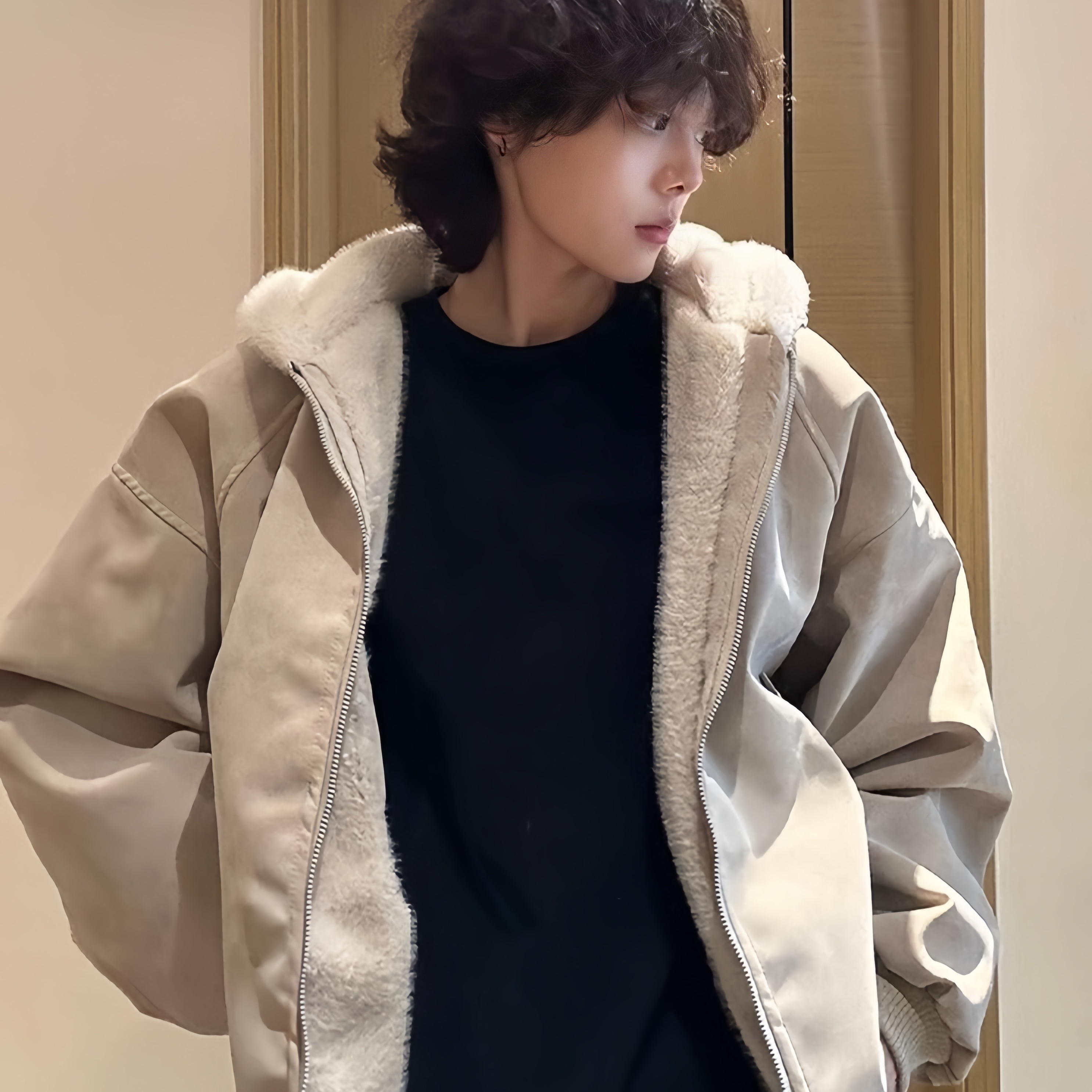 冬季美式座山雕加绒棉衣外套男