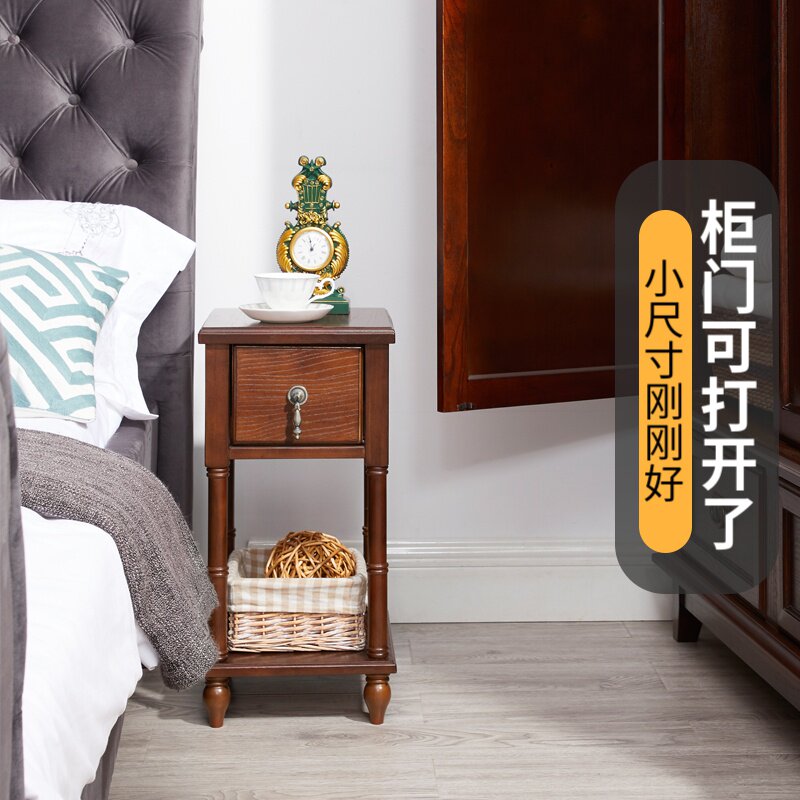 实木床头柜超窄30 25宽美式 小尺寸极窄床边柜小型迷你极简床头桌