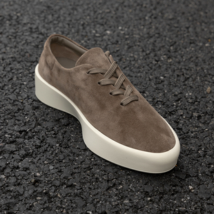 CRAZY 皮鞋 101 简约老钱风厚底增高休闲板鞋 男 棕色美式 小紫人FOG