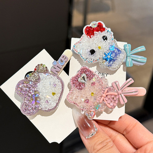 hellokitty发夹满钻重工高端洋气时尚发卡高级感轻奢发饰发夹刘海