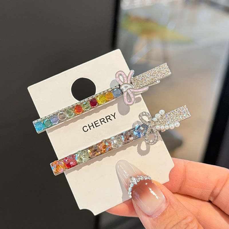 韩系彩钻甜美蝴蝶结一字夹发夹夏季新款发卡侧边刘海夹碎发鸭嘴夹,饰品/流行首饰/时尚饰品新,发饰,淘宝优惠券,粉丝福利购,淘宝优惠卷