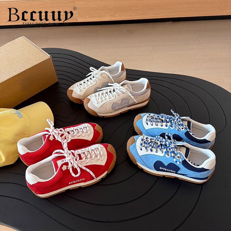 厚底德训鞋女士2025年夏季新款复古百搭透气阿甘鞋休闲运动慢跑鞋