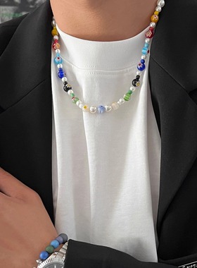 原创手工串珠项链复古百搭锁骨链