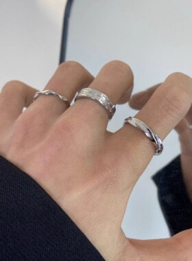 老人与海开口戒指男潮小众设计