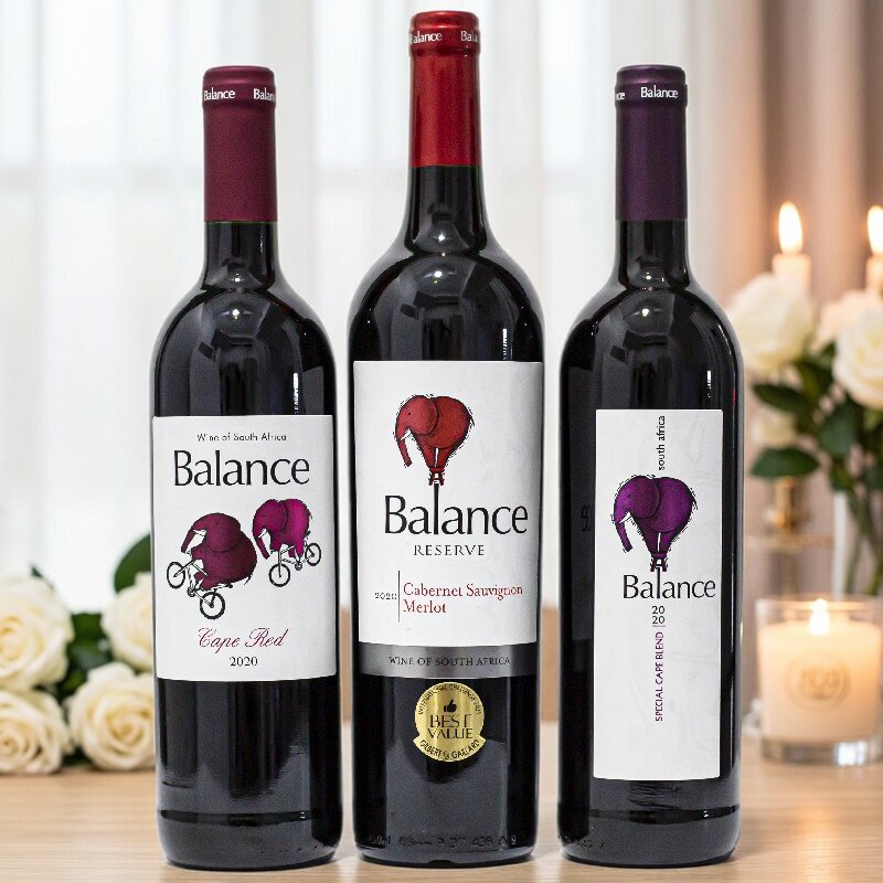 Balance非象珍藏赤霞珠美乐珍酿双象干红葡萄酒南非进口红酒750ml