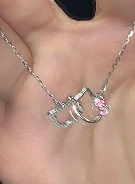 hellokitty项链学生卡通双环kt猫项链锁骨设计ins闺蜜生日礼物